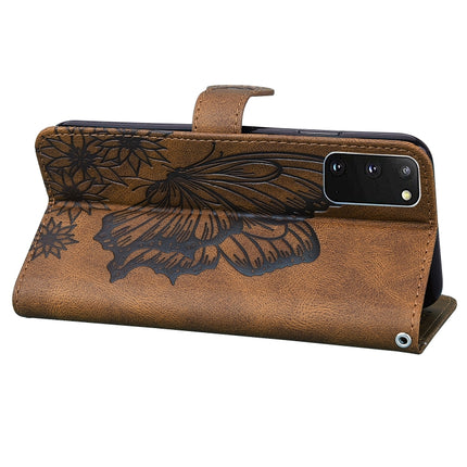 For Samsung Galaxy S20 Retro Skin Feel Butterflies Embossing Horizontal Flip Leather Case with Holder & Card Slots & Wallet(Brown)-garmade.com