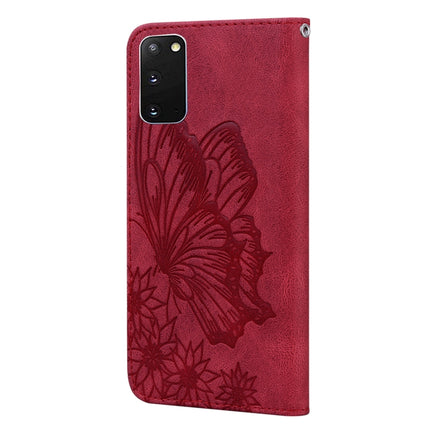 For Samsung Galaxy S20 Retro Skin Feel Butterflies Embossing Horizontal Flip Leather Case with Holder & Card Slots & Wallet(Red)-garmade.com