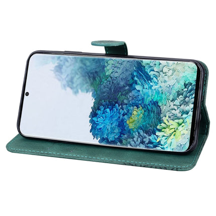 For Samsung Galaxy S20 Retro Skin Feel Butterflies Embossing Horizontal Flip Leather Case with Holder & Card Slots & Wallet(Green)-garmade.com