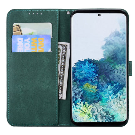 For Samsung Galaxy S20 Retro Skin Feel Butterflies Embossing Horizontal Flip Leather Case with Holder & Card Slots & Wallet(Green)-garmade.com