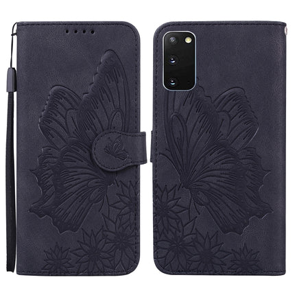 For Samsung Galaxy S20 Retro Skin Feel Butterflies Embossing Horizontal Flip Leather Case with Holder & Card Slots & Wallet(Black)-garmade.com