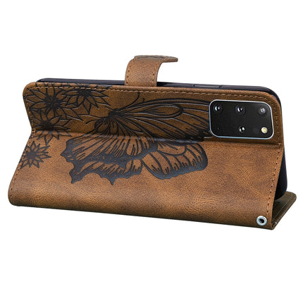For Samsung Galaxy S20+ Retro Skin Feel Butterflies Embossing Horizontal Flip Leather Case with Holder & Card Slots & Wallet(Brown)-garmade.com