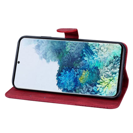 For Samsung Galaxy S20+ Retro Skin Feel Butterflies Embossing Horizontal Flip Leather Case with Holder & Card Slots & Wallet(Red)-garmade.com