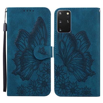 For Samsung Galaxy S20+ Retro Skin Feel Butterflies Embossing Horizontal Flip Leather Case with Holder & Card Slots & Wallet(Blue)-garmade.com