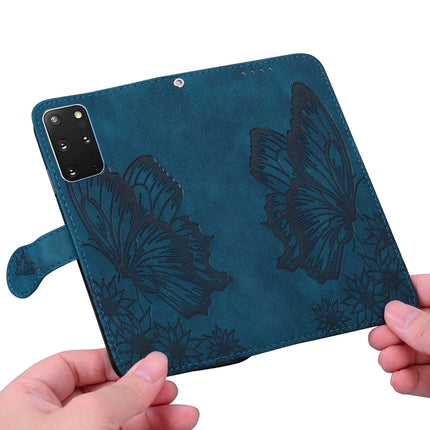 For Samsung Galaxy S20+ Retro Skin Feel Butterflies Embossing Horizontal Flip Leather Case with Holder & Card Slots & Wallet(Blue)-garmade.com