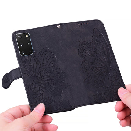 For Samsung Galaxy S20+ Retro Skin Feel Butterflies Embossing Horizontal Flip Leather Case with Holder & Card Slots & Wallet(Black)-garmade.com