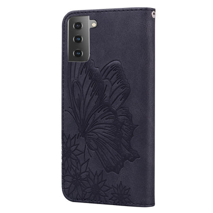 For Samsung Galaxy S21 5G Retro Skin Feel Butterflies Embossing Horizontal Flip Leather Case with Holder & Card Slots & Wallet(Black)-garmade.com