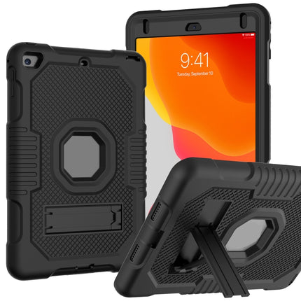 Contrast Color Robot Shockproof Silicone + PC Protective Case with Holder For iPad mini 5 & 4(Black)-garmade.com