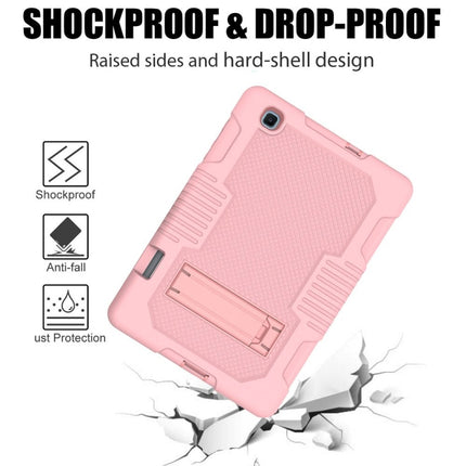 Contrast Color Robot Shockproof Silicone + PC Protective Case with Holder For Samsung Galaxy Tab S6 Lite P610(Rose Gold)-garmade.com