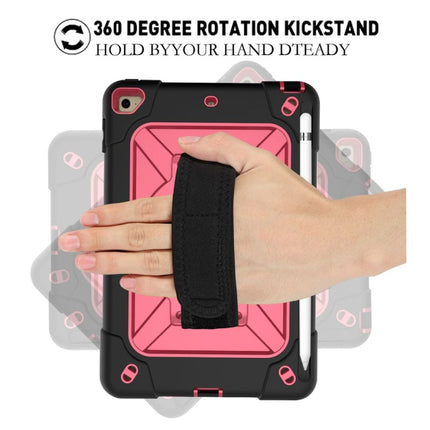 Contrast Color Silicone + PC Combination Case with Holder For iPad mini 3(Black + Rose Red)-garmade.com
