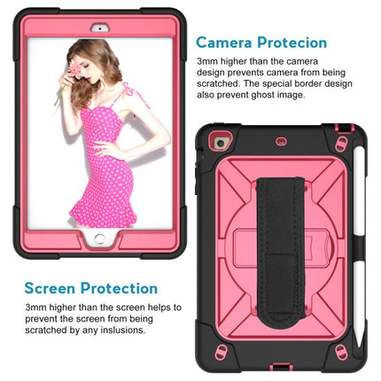Contrast Color Silicone + PC Combination Case with Holder For iPad mini 3(Black + Rose Red)-garmade.com