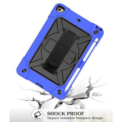 Contrast Color Silicone + PC Combination Case with Holder For iPad mini 3(Dark Blue + Black)-garmade.com