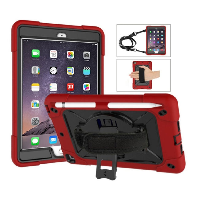Contrast Color Silicone + PC Combination Case with Holder For iPad mini 3(Red + Black)-garmade.com