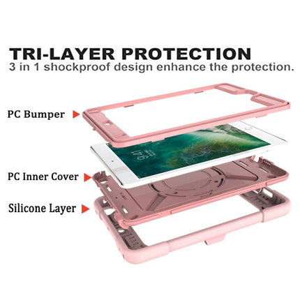 Contrast Color Silicone + PC Combination Case with Holder For iPad mini 3(Rose Gold)-garmade.com