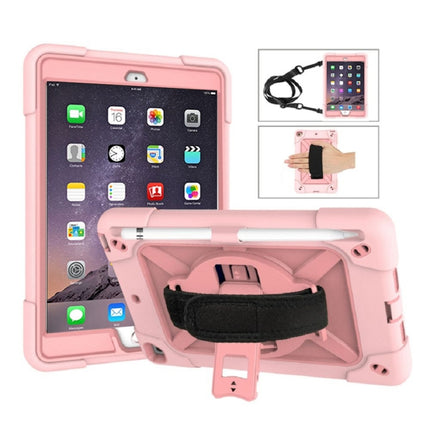 Contrast Color Silicone + PC Combination Case with Holder For iPad mini 3(Rose Gold)-garmade.com