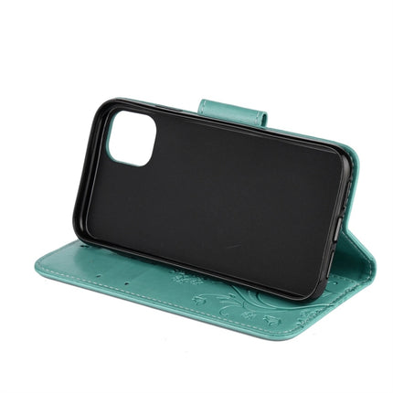 For iPhone 11 Pro Max Butterfly Flower Pattern Horizontal Flip Leather Case with Holder & Card Slots & Wallet(Green)-garmade.com