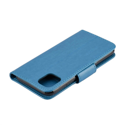 For iPhone 11 Pro Max Butterfly Flower Pattern Horizontal Flip Leather Case with Holder & Card Slots & Wallet(Blue)-garmade.com