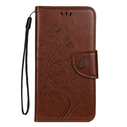 For iPhone 11 Pro Max Butterfly Flower Pattern Horizontal Flip Leather Case with Holder & Card Slots & Wallet(Brown)-garmade.com