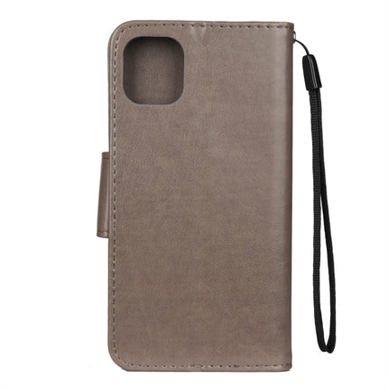 For iPhone 11 Pro Max Butterfly Flower Pattern Horizontal Flip Leather Case with Holder & Card Slots & Wallet(Grey)-garmade.com
