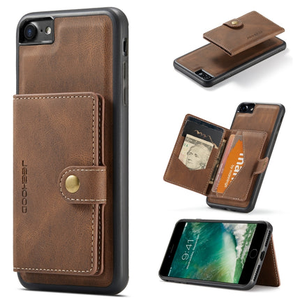 JEEHOOD Retro Magnetic Detachable Protective Case with Wallet & Card Slot & Holder For iPhone SE 2020 & 8 & 7(Brown)-garmade.com
