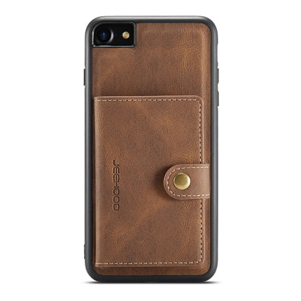 JEEHOOD Retro Magnetic Detachable Protective Case with Wallet & Card Slot & Holder For iPhone SE 2020 & 8 & 7(Brown)-garmade.com