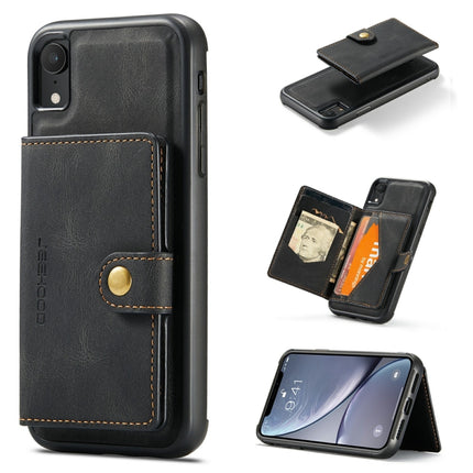 JEEHOOD Retro Magnetic Detachable Protective Case with Wallet & Card Slot & Holder For iPhone XR(Black)-garmade.com