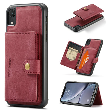 JEEHOOD Retro Magnetic Detachable Protective Case with Wallet & Card Slot & Holder For iPhone XR(Red)-garmade.com