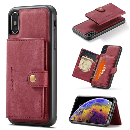 JEEHOOD Retro Magnetic Detachable Protective Case with Wallet & Card Slot & Holder For iPhone XS Max(Red)-garmade.com