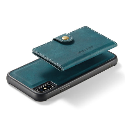 JEEHOOD Retro Magnetic Detachable Protective Case with Wallet & Card Slot & Holder For iPhone XS Max(Blue)-garmade.com