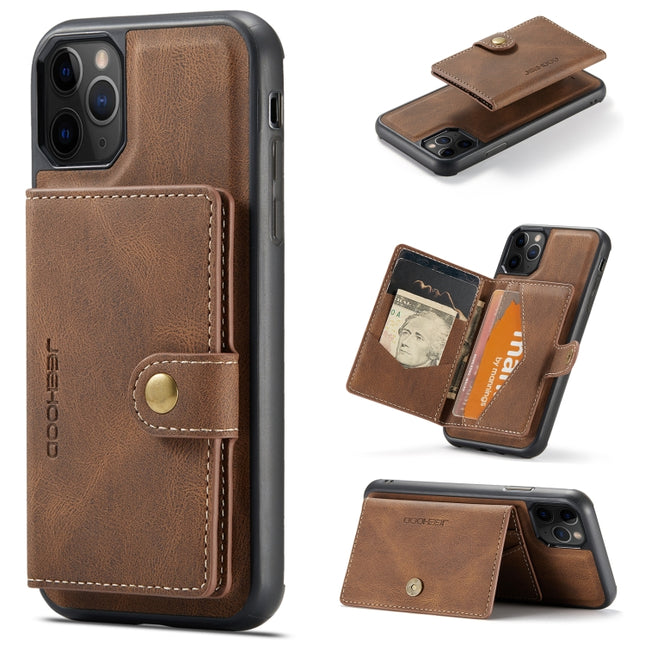 JEEHOOD Retro Magnetic Detachable Protective Case with Wallet & Card Slot & Holder For iPhone 11 Pro(Brown)-garmade.com