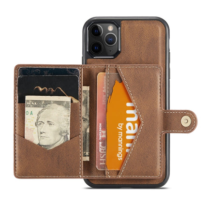 JEEHOOD Retro Magnetic Detachable Protective Case with Wallet & Card Slot & Holder For iPhone 11 Pro(Brown)-garmade.com