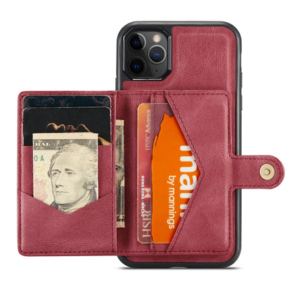 JEEHOOD Retro Magnetic Detachable Protective Case with Wallet & Card Slot & Holder For iPhone 11 Pro(Red)-garmade.com