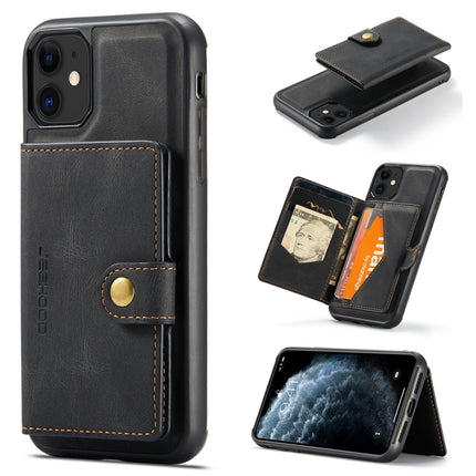 JEEHOOD Retro Magnetic Detachable Protective Case with Wallet & Card Slot & Holder For iPhone 11(Black)-garmade.com