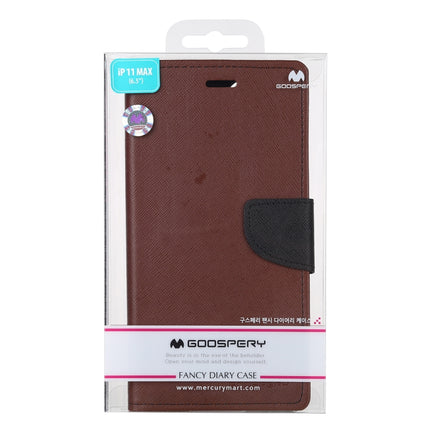 For iPhone 11 Pro Max MERCURY GOOSPERY FANCY DIARY Horizontal Flip Leather Case with Holder & Card Slots & Wallet(Brown)-garmade.com
