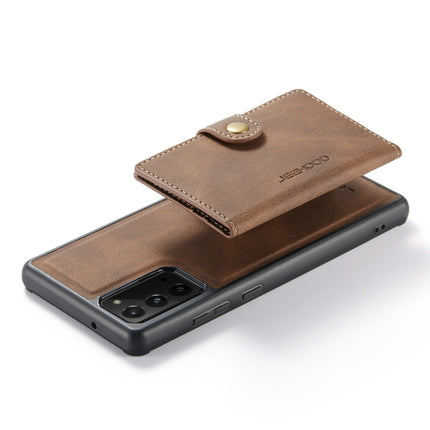 For Samsung Galaxy Note20 JEEHOOD Retro Magnetic Detachable Protective Case with Wallet & Card Slot & Holder(Brown)-garmade.com