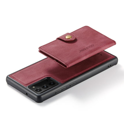 For Samsung Galaxy Note20 JEEHOOD Retro Magnetic Detachable Protective Case with Wallet & Card Slot & Holder(Red)-garmade.com