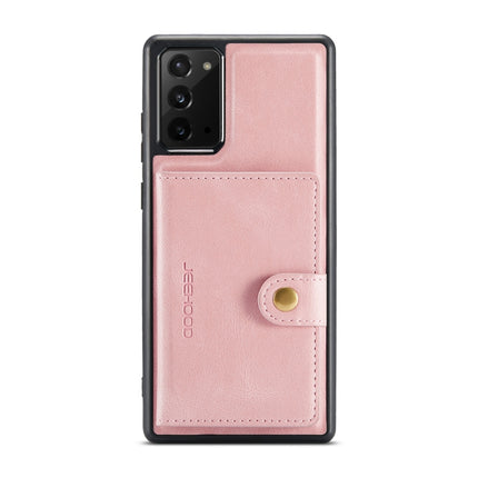 For Samsung Galaxy Note20 JEEHOOD Retro Magnetic Detachable Protective Case with Wallet & Card Slot & Holder(Pink)-garmade.com