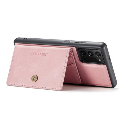 For Samsung Galaxy Note20 JEEHOOD Retro Magnetic Detachable Protective Case with Wallet & Card Slot & Holder(Pink)-garmade.com