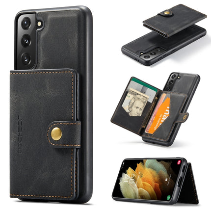 For Samsung Galaxy S21 5G JEEHOOD Retro Magnetic Detachable Protective Case with Wallet & Card Slot & Holder(Black)-garmade.com