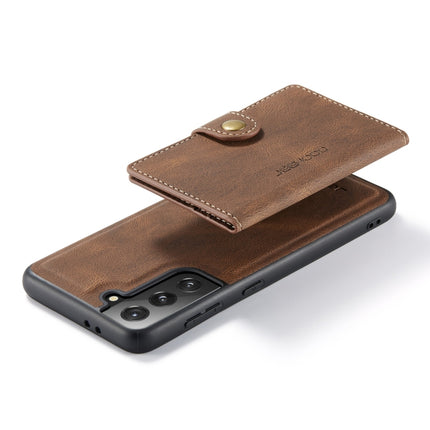 For Samsung Galaxy S21 5G JEEHOOD Retro Magnetic Detachable Protective Case with Wallet & Card Slot & Holder(Brown)-garmade.com