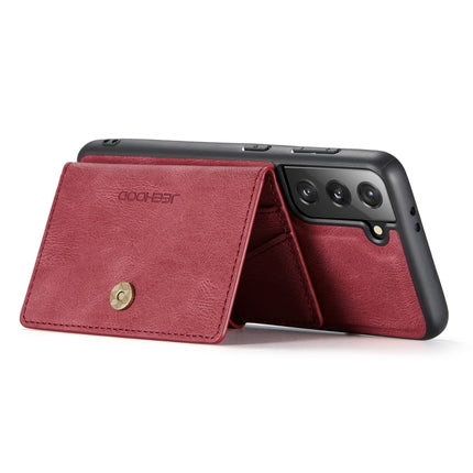 For Samsung Galaxy S21 5G JEEHOOD Retro Magnetic Detachable Protective Case with Wallet & Card Slot & Holder(Red)-garmade.com