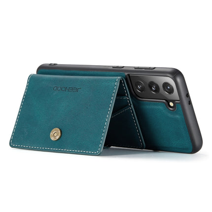 For Samsung Galaxy S21 5G JEEHOOD Retro Magnetic Detachable Protective Case with Wallet & Card Slot & Holder(Blue)-garmade.com