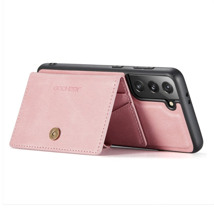 For Samsung Galaxy S21 5G JEEHOOD Retro Magnetic Detachable Protective Case with Wallet & Card Slot & Holder(Pink)-garmade.com