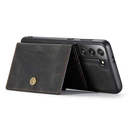 For Samsung Galaxy S21+ 5G JEEHOOD Retro Magnetic Detachable Protective Case with Wallet & Card Slot & Holder(Black)-garmade.com
