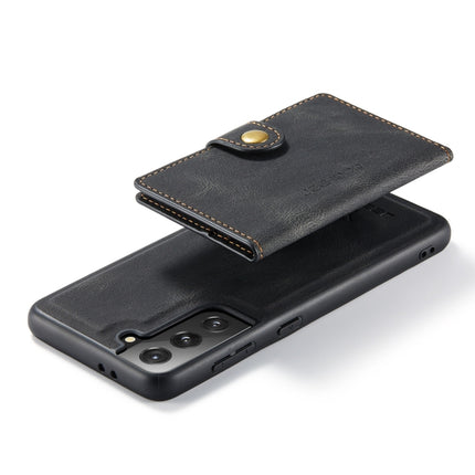 For Samsung Galaxy S21+ 5G JEEHOOD Retro Magnetic Detachable Protective Case with Wallet & Card Slot & Holder(Black)-garmade.com