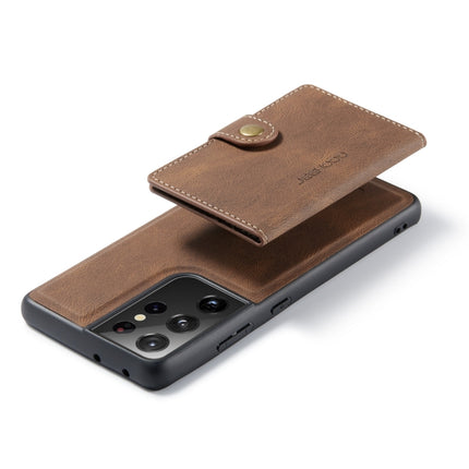 For Samsung Galaxy S21 Ultra 5G JEEHOOD Retro Magnetic Detachable Protective Case with Wallet & Card Slot & Holder(Brown)-garmade.com