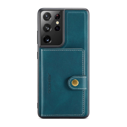 For Samsung Galaxy S21 Ultra 5G JEEHOOD Retro Magnetic Detachable Protective Case with Wallet & Card Slot & Holder(Blue)-garmade.com