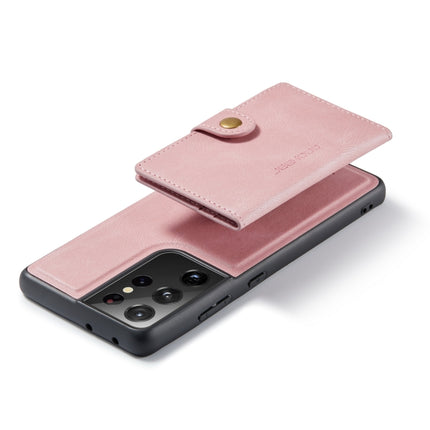 For Samsung Galaxy S21 Ultra 5G JEEHOOD Retro Magnetic Detachable Protective Case with Wallet & Card Slot & Holder(Pink)-garmade.com