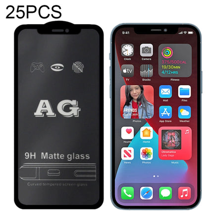 25 PCS AG Matte Frosted Full Cover Tempered Glass Film For iPhone 12 Pro Max-garmade.com