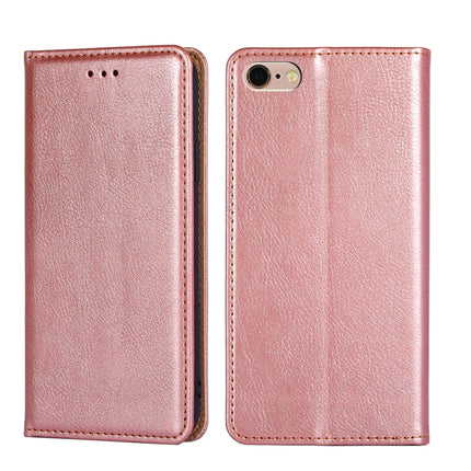 For iPhone 6 / 6s PU + TPU Gloss Oil Solid Color Magnetic Horizontal Flip Leather Case with Holder & Card Slot & Wallet(Gold)-garmade.com